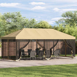 Gazebo with Sidewalls 6 x 3 m Cream Polyester and Steel 190