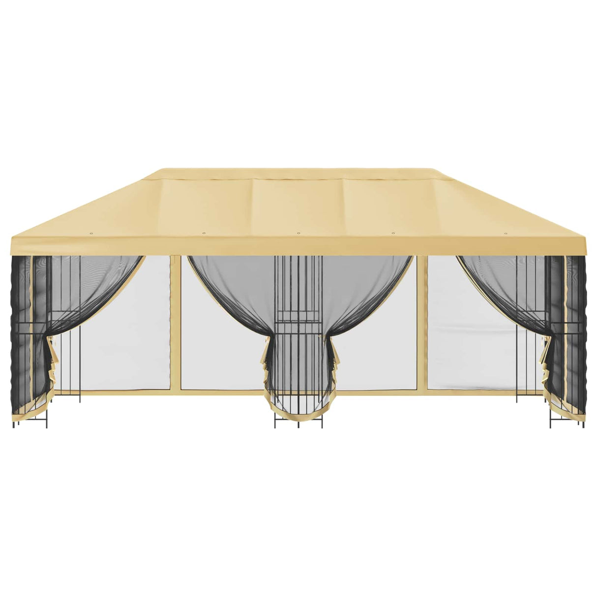 Gazebo with Sidewalls 6 x 3 m Cream Polyester and Steel 190