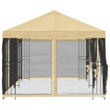 Gazebo with Sidewalls 6 x 3 m Cream Polyester and Steel 190
