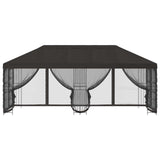 Gazebo with Sidewalls 6 x 3 m Anthracite Polyester and Steel - Side View