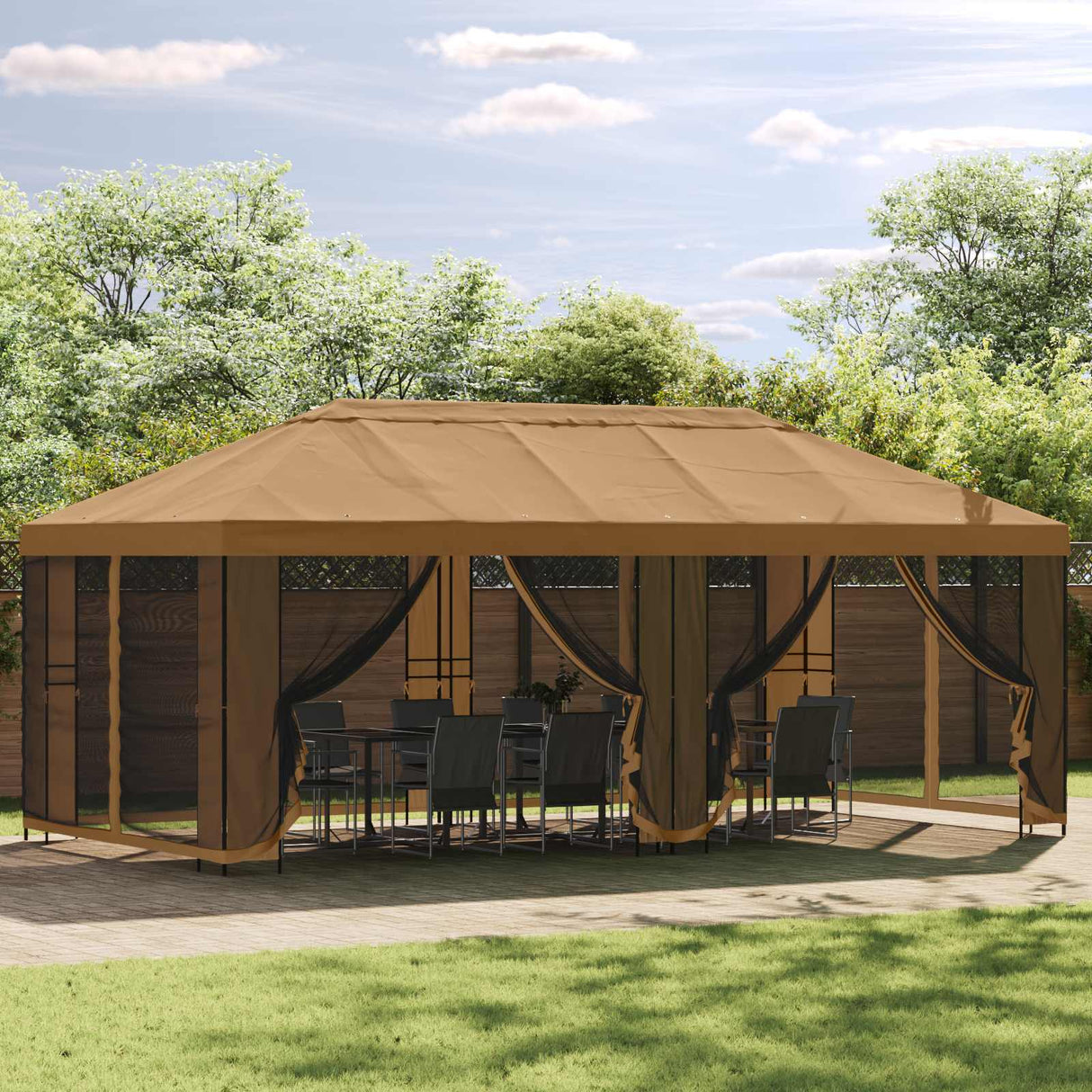 Gazebo Frame 6 x 3 m Black Steel
