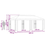 Garden Gazebo 6 x 3 m Cream Polyester and Steel 190