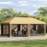 Gazebo with Sidewalls 6 x 3 m Cream Polyester and Steel 190