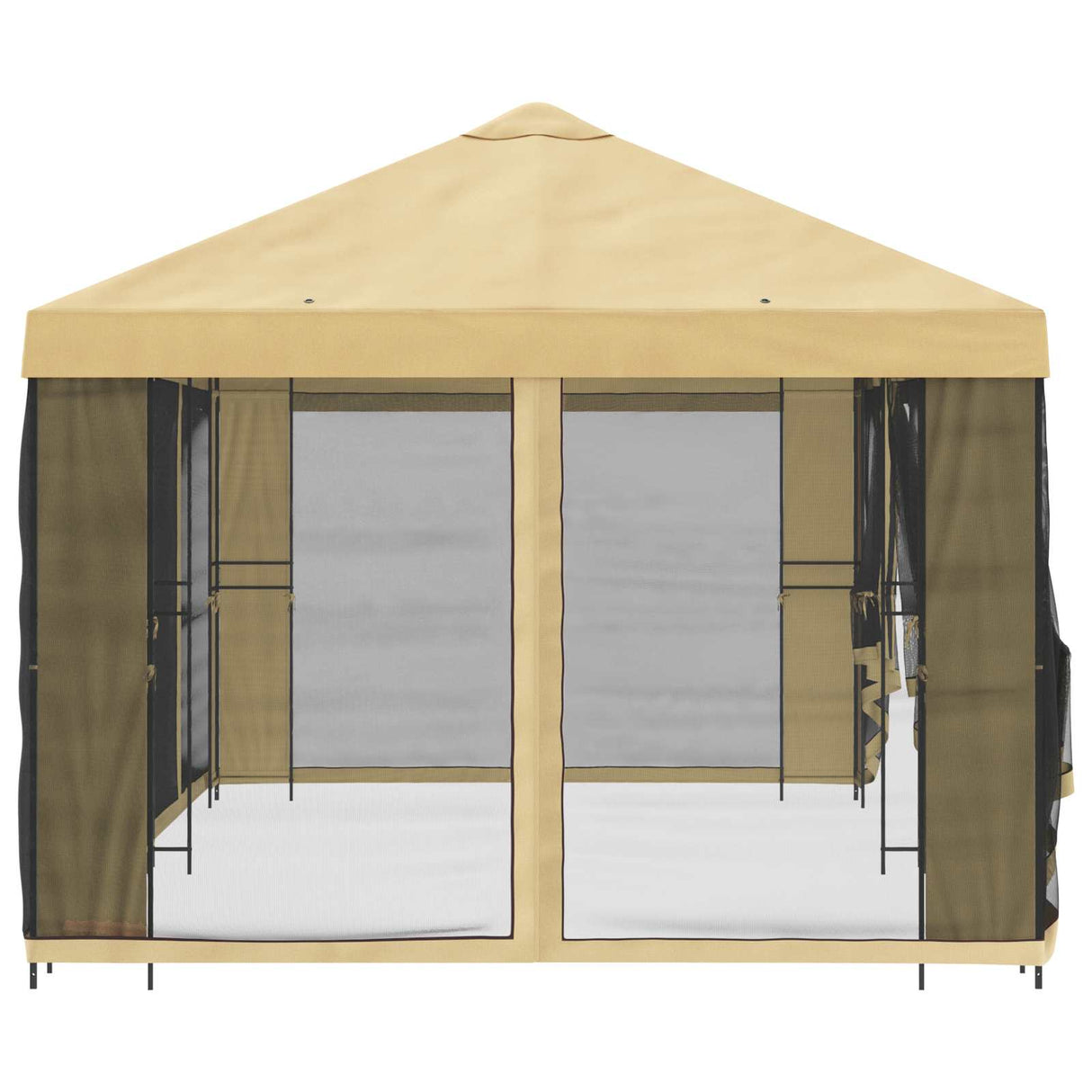 Gazebo with Sidewalls 6 x 3 m Cream Polyester and Steel 190