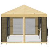 Gazebo with Sidewalls 6 x 3 m Cream Polyester and Steel 190