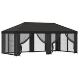 Gazebo with Sidewalls 6 x 3 m Anthracite Polyester and Steel - Front View