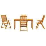 Garden Dining Set Folding 5 pcs Brown Solid acacia wood - Close-Up Angle