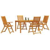 Garden Dining Set Folding 5 pcs Brown Solid acacia wood - Side View