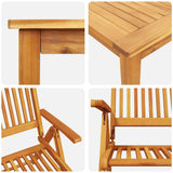 Garden Dining Set Folding 7 pcs Brown Solid acacia wood - Extra Image