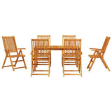Garden Dining Set Folding 7 pcs Brown Solid acacia wood - Close-Up Angle