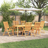 Garden Dining Set Folding 7 pcs Brown Solid acacia wood