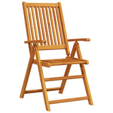 Garden Dining Set Folding 9 pcs Brown Solid acacia wood - Rear View