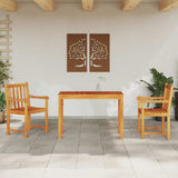 Garden Dining Set 3 pcs Brown Solid acacia wood - Top-Down View