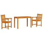 Garden Dining Set 3 pcs Brown Solid acacia wood