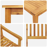 Garden Dining Set 5 pcs Brown Solid acacia wood - Extra Image