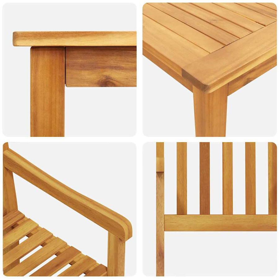 Garden Dining Set 7 pcs Brown Solid Acacia Wood