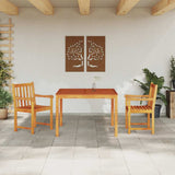 Garden Dining Set 3 pcs Brown Solid Acacia wood - Top-Down View