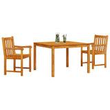 Garden Dining Set 3 pcs Brown Solid Acacia wood - Side View