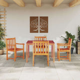 Garden Dining Set 5 pcs Brown Solid Acacia wood - Top-Down View