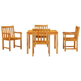 Garden Dining Set 5 pcs Brown Solid Acacia wood - Close-Up Angle