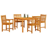 Garden Dining Set 5 pcs Brown Solid Acacia wood - Side View