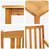 Garden Dining Set 7 pcs Brown Solid acacia wood - Extra Image