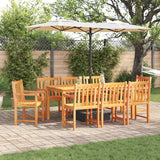 Garden Dining Set 9 pcs Brown Solid Acacia Wood