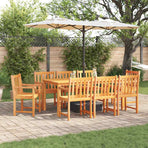 Garden Dining Set 9 pcs Brown Solid Acacia Wood