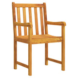 Garden Dining Set 9 pcs Brown Solid Acacia Wood - Rear View