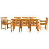 Garden Dining Set 9 pcs Brown Solid Acacia Wood - Close-Up Angle