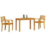 Garden Dining Set 3 pcs Brown Solid Acacia wood - Side View