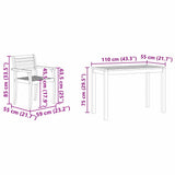Garden Dining Set 3 pcs Brown Solid Acacia wood