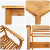 Garden Dining Set 5 pcs Brown Solid acacia wood - Extra Image