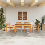 Garden Dining Set 5 pcs Brown Solid acacia wood - Top-Down View