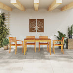 Garden Dining Set 5 pcs Brown Solid Acacia Wood
