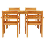 Garden Dining Set 5 pcs Brown Solid Acacia Wood