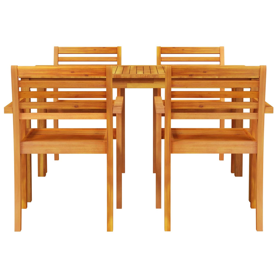 Garden Dining Set 5 pcs Brown Solid Acacia Wood