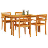 Garden Dining Set 5 pcs Brown Solid Acacia Wood - Side View