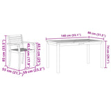 Garden Dining Set 5 pcs Brown Solid Acacia Wood
