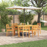 Garden Dining Set 7 pcs Brown Solid acacia wood