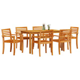 Garden Dining Set 7 pcs Brown Solid acacia wood - Side View