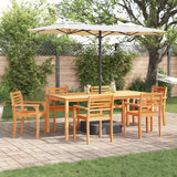 Garden Dining Set 7 pcs Brown Solid acacia wood