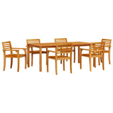 Garden Dining Set 7 pcs Brown Solid acacia wood