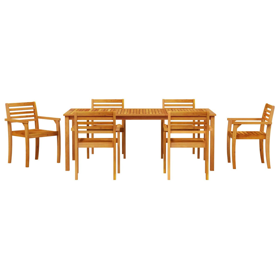Garden Dining Set 7 pcs Brown Solid acacia wood