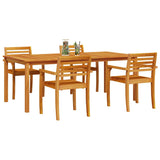 Garden Dining Set 7 pcs Brown Solid acacia wood - Side View