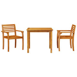 Garden Dining Set 3 pcs Brown Solid acacia wood - Close-Up Angle