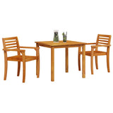 Garden Dining Set 3 pcs Brown Solid acacia wood - Side View
