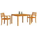 Garden Dining Set 3 pcs Brown Solid acacia wood - Side View