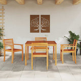 Garden Dining Set 5 pcs Brown Solid acacia wood - Top-Down View