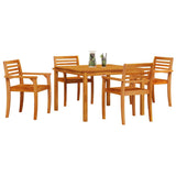 Garden Dining Set 5 pcs Brown Solid acacia wood - Side View